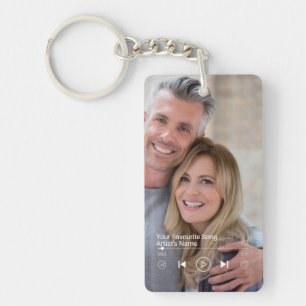 Porte-clefs Liste de lecture de musique et de photos personnal