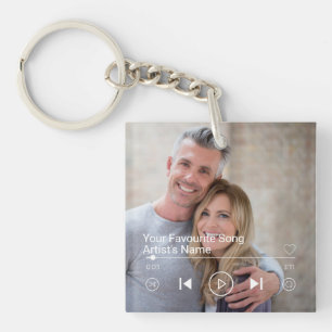 Porte-clefs Liste de lecture de photos et de musique personnal