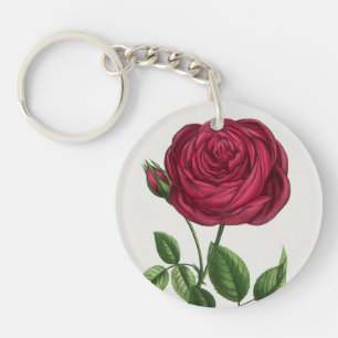 Porte-clefs Lithographie de rose antique, François-Frédéric Gr