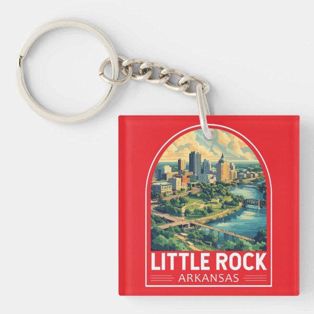 Porte-clefs Little Rock Arkansas Travel Art Emblem (Devant)