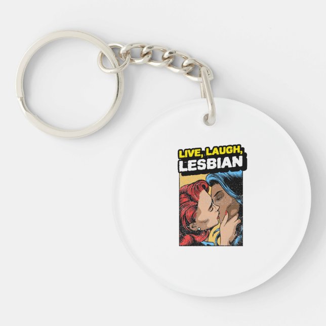 Porte-clefs Live Laugh Lesbian (Devant)