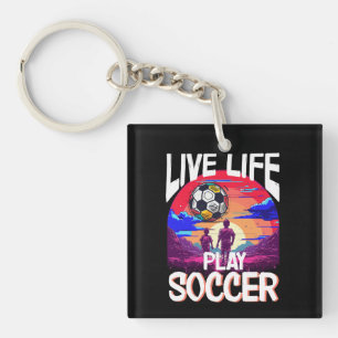 Porte-clefs Live Life Play Soccer, Football Player