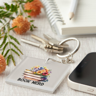 Porte-clefs Livre amusant nerd mot art