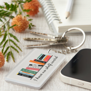 Porte-clefs Livre Amusant Pas de Contrôle sur l'Étagère