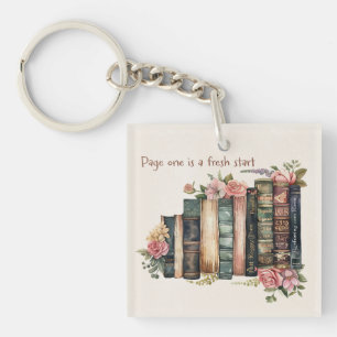 Porte-clefs Livre cadeau Lover avec design floral doux
