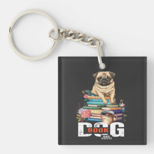Porte-clefs Livre De Chiens Et Café