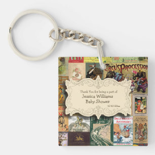 Porte-clefs Livres Anciens Remerciment Baby Shower Livre Cadea