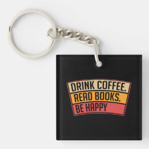 Porte-clefs Livres - Boire Café Lire Livres, Livre Lover Cadea