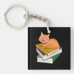 Porte-clefs Livres - Chat et Livres Livre Lover Cadeau