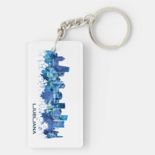 Porte-clefs Ljubljana Slovénie Skyline Blue