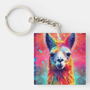 Porte-clefs Llama arc-en-ciel