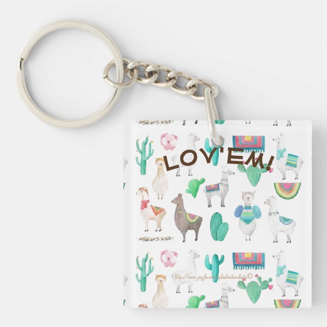 Porte-clefs Llama Lover !" (Devant)
