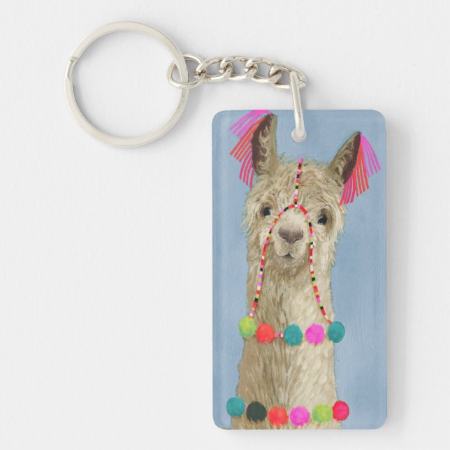 Porte-clefs Llama ornée - Beige (Devant)
