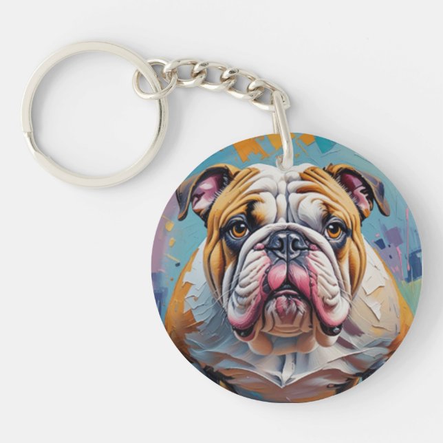 Porte-clefs Llavero acrílico Bulldog (Devant)