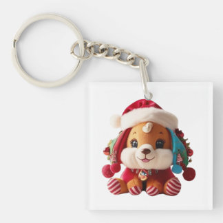 Porte-clefs Llavero con Peluche de navidad en forma de perrito