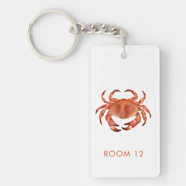 Porte-clefs Location de maison de plage côtière avec crabe (Devant)