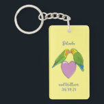 Porte-clefs lodbirds wedding anniversary<br><div class="desc">A wedding ou engagement anniversary design for couple oms love birds. A cute vector illustration of two love birds perched on a pink love heart.</div>