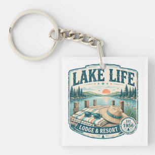 Porte-clefs Lodge Lake Life & Resort Retraite Vintage au bord 