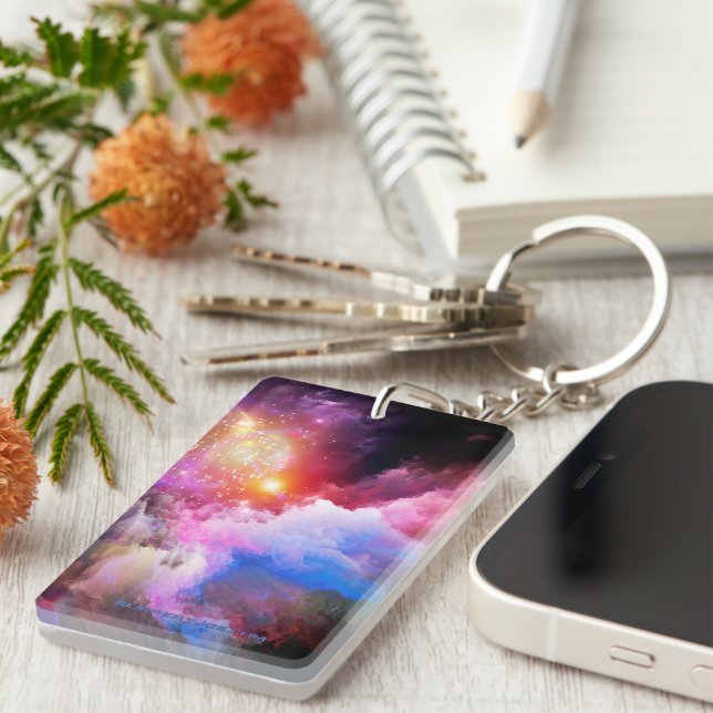 Porte-clefs l'oeuvre d'art en forme de nuage de SlipperyJoe ab (Devant droit)