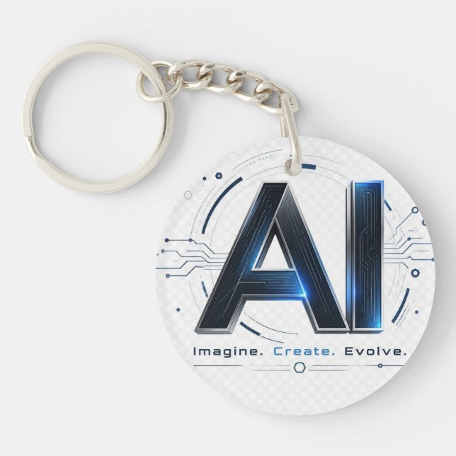 Porte-clefs Logo AI Future : Imaginez. Créez. Évoluez (Devant)