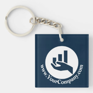 Porte-clefs Logo blanc du planificateur financier et promotion