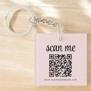 Porte-clefs Logo commercial de code QR rose promotionnel