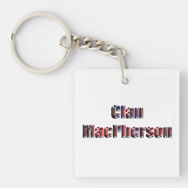 Porte-clefs Logo de Clan MacPherson Tartan, (Devant)