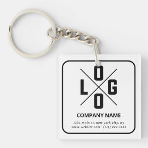 Porte-clefs Logo de code QR personnalisé minimaliste moderne