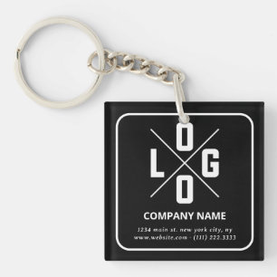 Porte-clefs Logo de code QR personnalisé minimaliste moderne