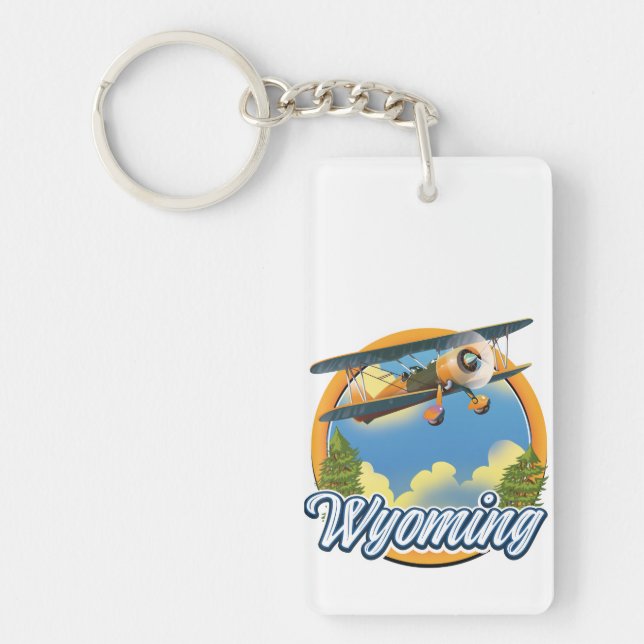 Porte-clefs logo de dessin animé Wyoming (Devant)
