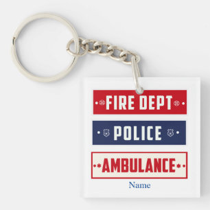 Porte-clefs Logo de l'ambulance de police des incendies Thunde