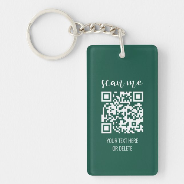Porte-clefs Logo de l'entreprise Forest Green QR Code Scan Me (Devant)