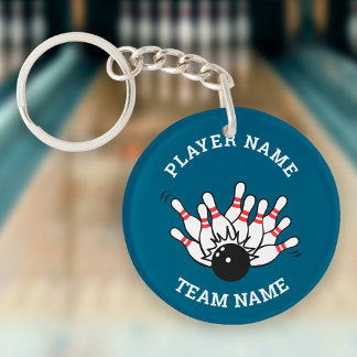 Porte-clefs Logo de l'équipe de bowling personnalisée | Porte