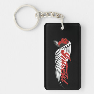 Porte-clefs Logo de moto vintage James Intveld noir