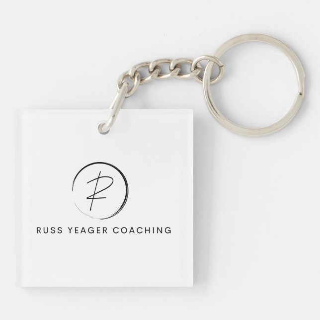 Porte-clefs Logo de signature de coaching de Russ Yeager (Dos)