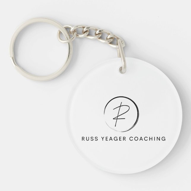 Porte-clefs Logo de signature de coaching Russ Yeager (Devant)