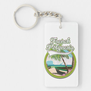 Porte-clefs logo de voyage en Polynésie française.
