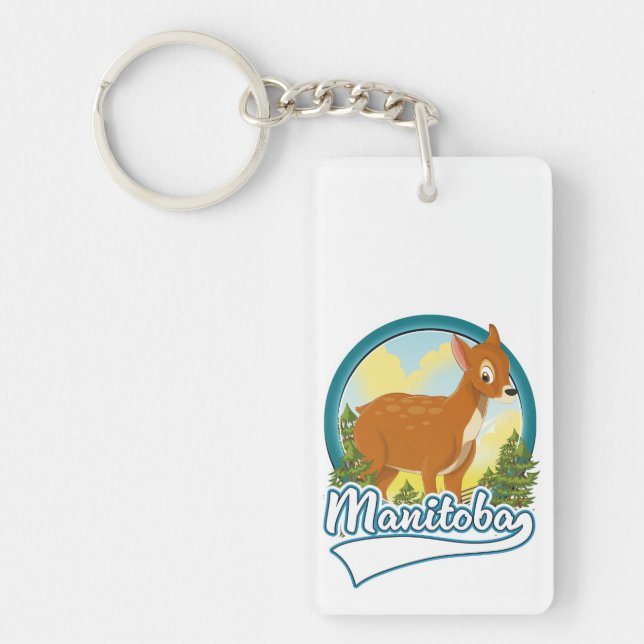 Porte-clefs logo de voyage Manitoba Canada (Devant)