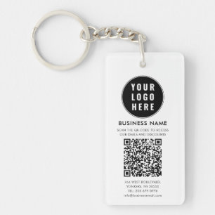 Porte-clefs Logo d'entreprise et QR Code Moderne