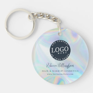 Porte-clefs Logo d'entreprise Iridescente Script moderne