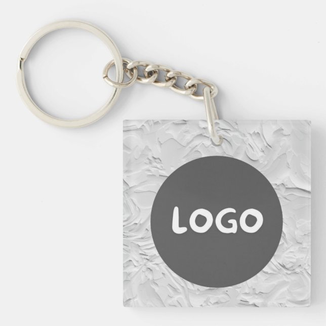 Porte-clefs Logo d'entreprise Motif blanc et code QR double fa (Devant)