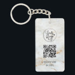Porte-clefs Logo du code QR Marbre blanc Or<br><div class="desc">Logo du code QR Marbre blanc Porte - clé d'affaires</div>
