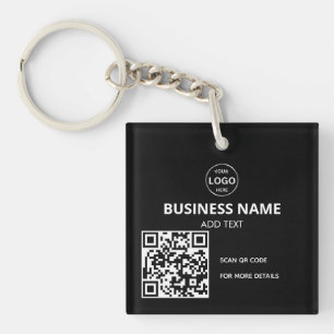 Porte-clefs Logo du code QR Porte - clé moderne noir