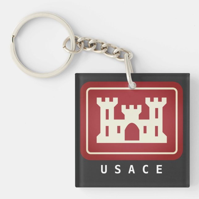 Porte-clefs Logo et texte USACE (Devant)