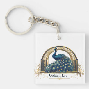 Porte-clefs Logo Golden Era avec Elegant Peacock Design