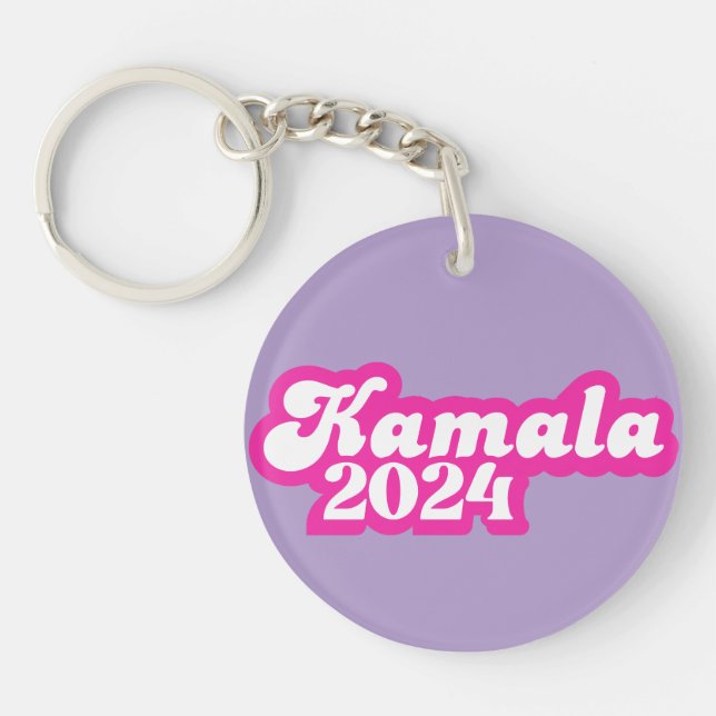Porte-clefs Logo Kamala Harris girly Pink 2024 (Devant)