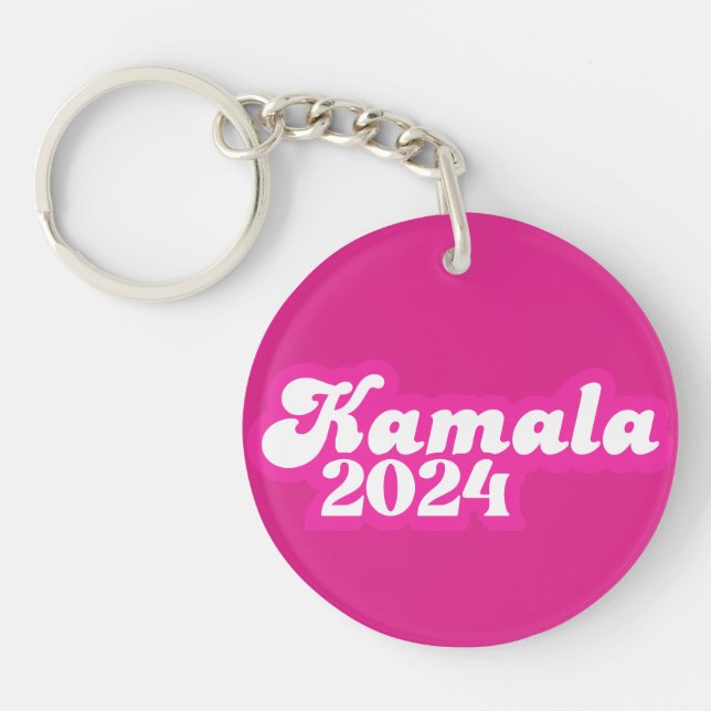 Porte-clefs Logo Kamala Harris girly Pink 2024 (Devant)