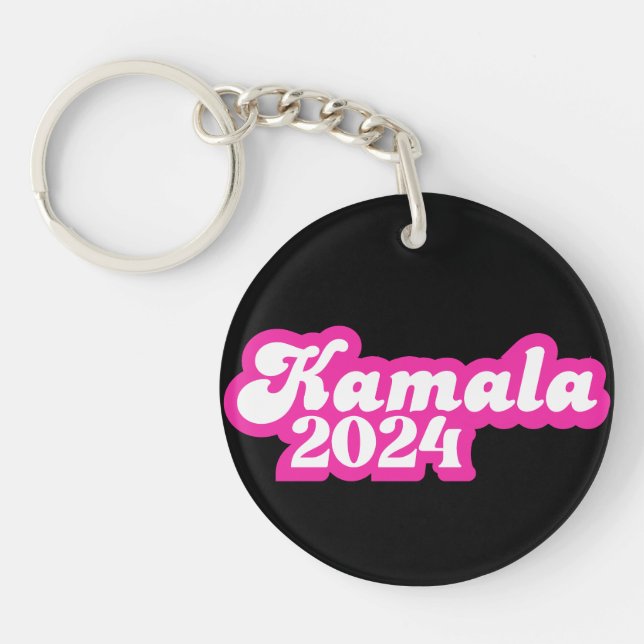 Porte-clefs Logo Kamala Harris girly Pink 2024 (Devant)