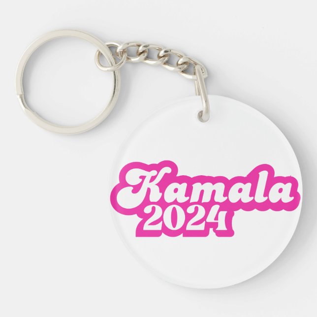 Porte-clefs Logo Kamala Harris girly Pink 2024 (Devant)