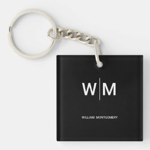 Porte-clefs Logo Marque Noir Entreprise Commerciale Société